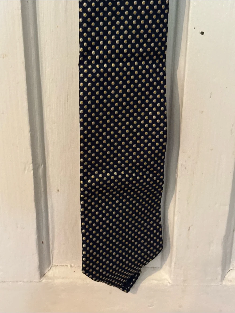 Nautica NEW Navy Silk Tie with Gold Polka Dots